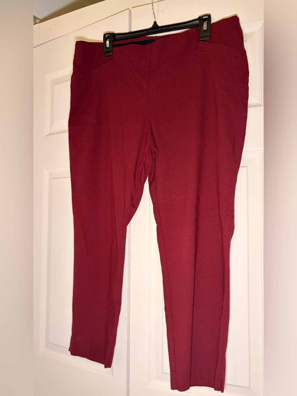 Van Heusen Burgundy Textured Stretch Pants